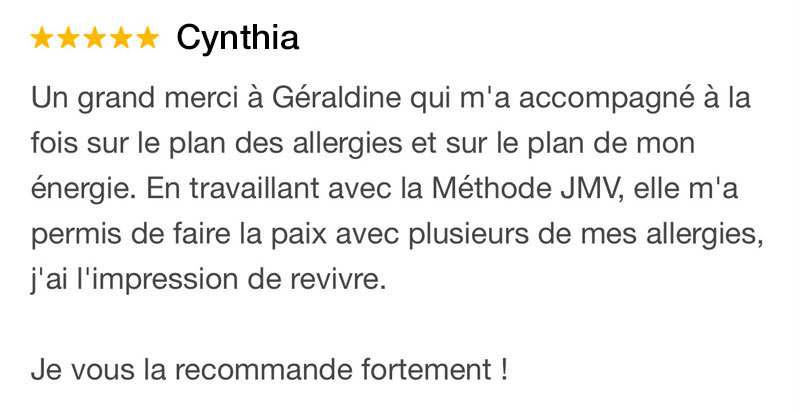 témoignage sur la méthode JMV par Géraldine Deley du centre de bien-être à Miramas